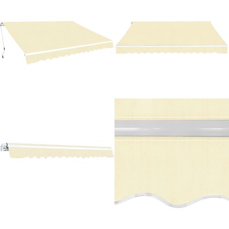 Auvent pliable manuel 400 cm Crème - Auvent extérieur - Auvent mural (1/5)
