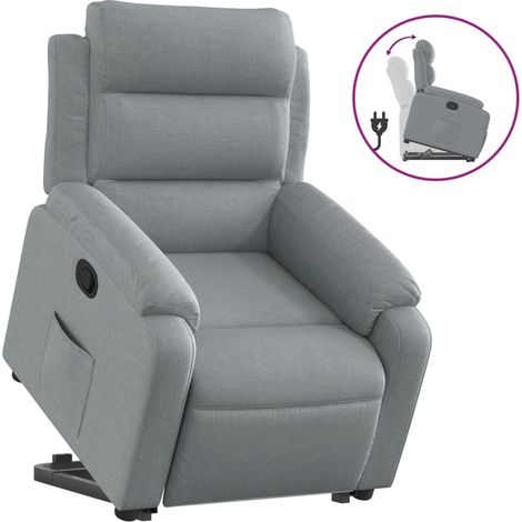Maison Exclusive - Relaxsessel mit Aufstehhilfe Hellgrau Stoff