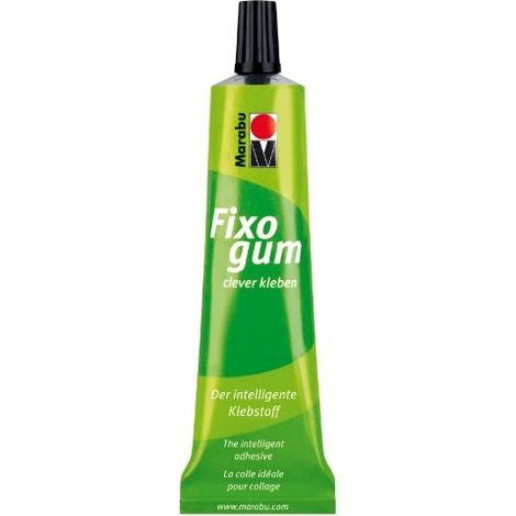 MARABU TUBO DE CEMENTO DE GOMA, TRANSPARENTE, FIXOGUM, 50 G