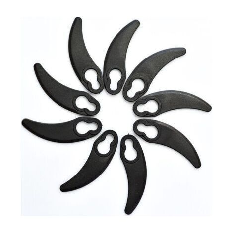 Ahlsen Plastic Lawn Mower Blades, Small Crescent, for Challenge 1100W Hover, Black, 9 Pieces (1/5)