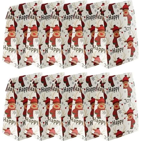 Sacs de Noël, 10 sacs en papier kraft, sacs-cadeaux de Noël, fournitures de fête en classe, cadeaux de fête, blancs (1/5)