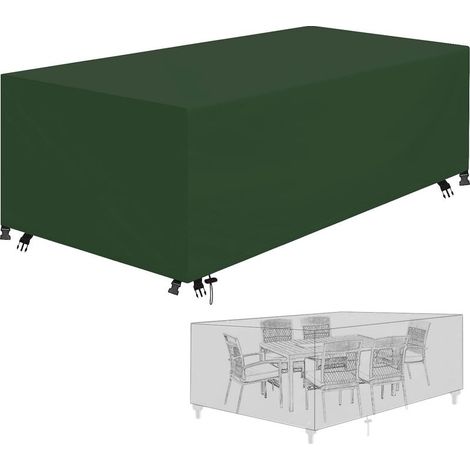 Housse de protection pour mobilier de jardin en tissu Oxford 420D, imperméable, avec cordons de serrage et boucles de verrouillage(VERT,60x60x60CM)