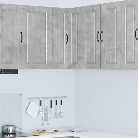 Armario Esquinero de Pared PORTO Gris Concreto 57 x 57 x 80 cm