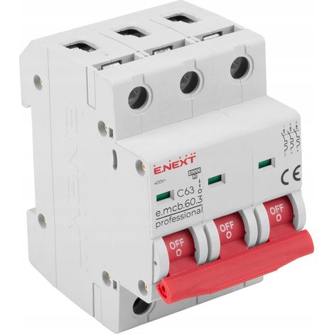 E.NEXT p042037 Fusibile interruttore automatico PRO 3P C 63A 6kA 230/400V AC (1/2)