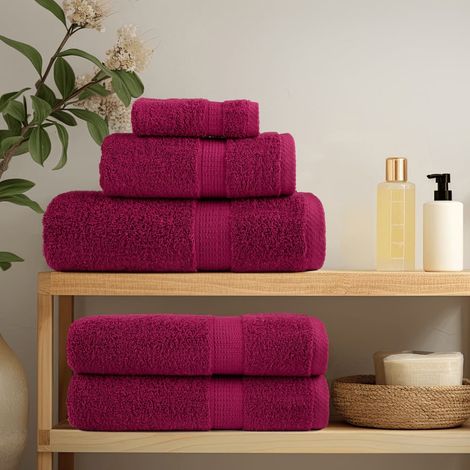 vidaXL 8 Piece Premium Towel Set SOLUND Bordeaux 600 gsm (1/5)
