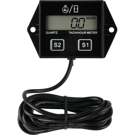 Compteur d'heures numérique - 1 unité - étanche IP65 - Tachymètre et rappel entretien - Moteurs essence tondeuses tracteurs (1/5)
