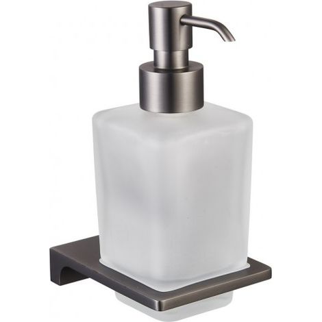 Distributeur de savon mural NIL en verre et laiton métal gris 200 ml (1/2)