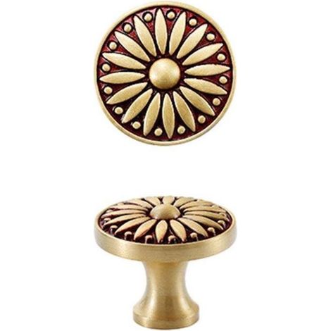 Poignée de porte ronde à un seul trou, motif de meuble en or rose (1/5)