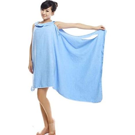 Serviette de bain épaule femme 150 × 80 cm en microfibre, absorption intense, couleur bleue – DELKEVIC