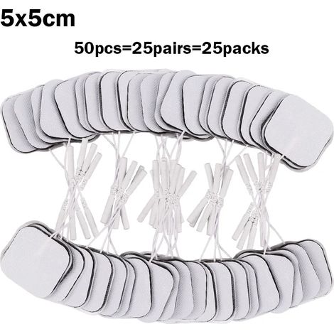 20/50/100 TENS-Elektroden für digitale Elektrotherapiegeräte (EMS), Muskelstimulatoren, Körpermassagegeräte, 2-mm-Stecker  03649-AquaForge