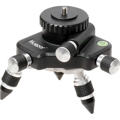 Adaptador para trípode de nivel láser, aluminio, rotación de 360 ​​grados, rosca macho de 1/4 de pulgada, ajuste de altura de hasta 1 cm, certificado CE y FCC. (1/5)
