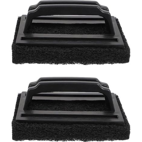 Juego de cepillos para parrilla - Cepillo de limpieza para barbacoa - Limpieza de barbacoa - Diseño multifuncional - 2 piezas - Negro (1/5)