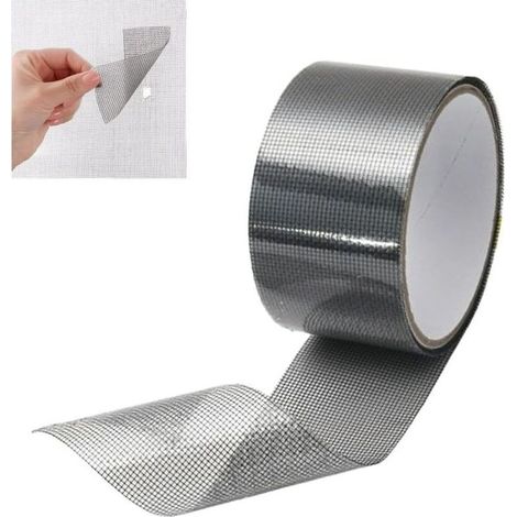 Bande Réparation Moustiquaire, Adhésif Renforcé Noir 5 cm x 10 m - Rouleau pour Réparer Trous et Déchirures - Solution Rapide pour Fenêtres, Portes et Moustiquaires (1/5)