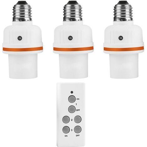 RS-6 Douille Connectée Ampoule Telecommande Culot E27,1 télécommande,3 douille de lampe (1/5)