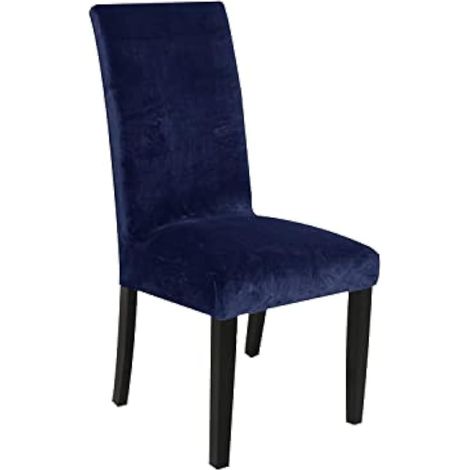 Lot de 1 housse de chaise en velours violet et bleu, résistante, amovible, lavable et réutilisable – Pour salle à manger, banquet, décoration d'intérieur (violet et bleu) (1/5)