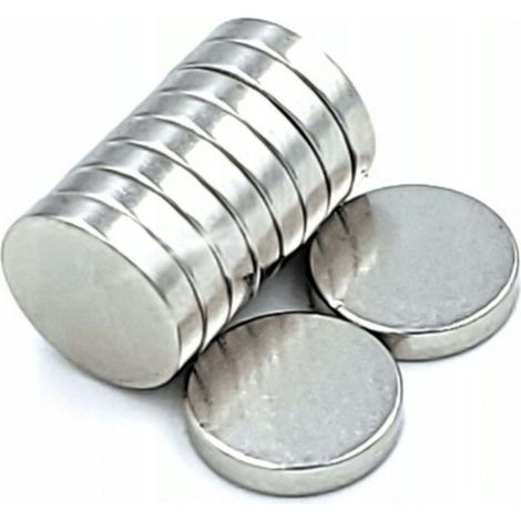 10 imanes cilíndricos de neodimio Falon-Tech de 14 x 2 mm, redondos, potentes y con disco.