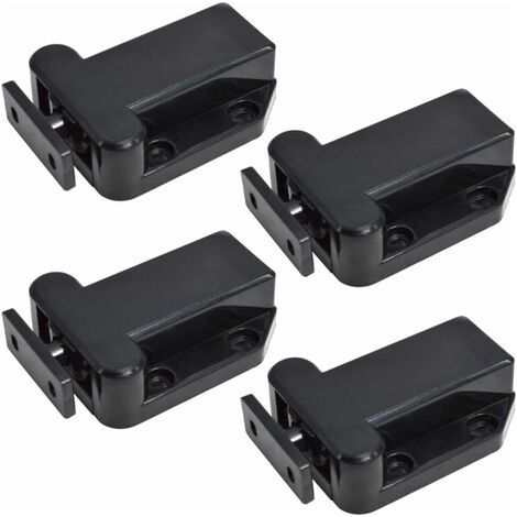 4 pièces Fermeture porte placard Loquets pour placards Fermoirs pour placards Armoire Catches verrou pour armoire de meuble (noir) (1/5)