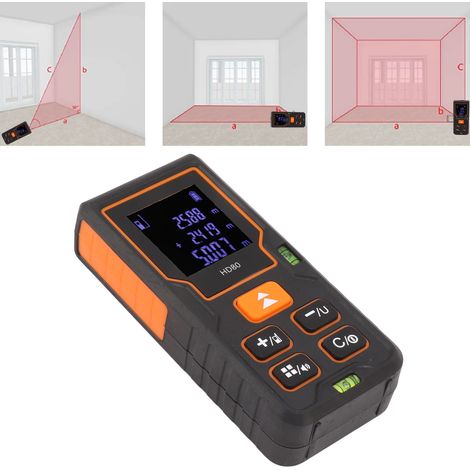 Télémètre laser portatif de haute précision pour le travail du bois en intérieur et en extérieur, télémètre laser pour la mesure de distance jusqu'à 80 m. (1/5)