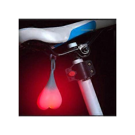 Feu arrière rond pour vélo, feu de signalisation cardiaque pour vélo, lampe LED œuf pour rouler de nuit, étanche – Rouge (1/5)