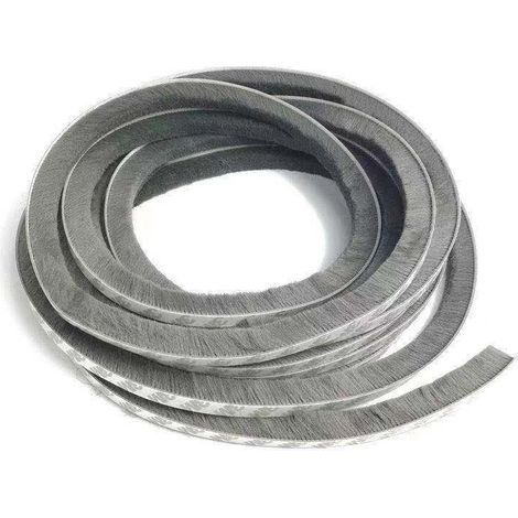 Bande d'étanchéité autocollante pour porte et fenêtre, Bande De Brosse Anti-poussière, 10M Joint Brosse Pour Porte Fenetre, Pour Sceller Les Espaces Entre Les Portes Et Les Fenêtres (9mm x9mm, Gris) (1/3)