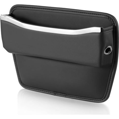 Storage box and organizer bag to fill the space between the front leather side seats and the console (1 piece, black) (1/4)