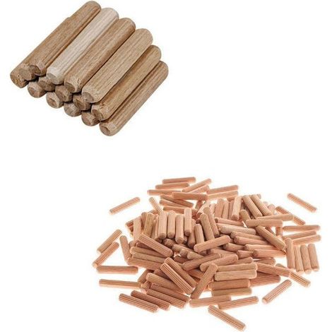 TrAdE Shop Traesio - Set 16 Pz. Tasselli 10mm In Legno Pioli Tenoni Spine Ferramenta Brico Chiodi Mobili -