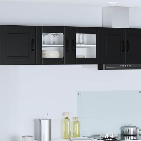 Küchenschrank mit Regal Schwarz 80 x 31 x 40 cm Holzwerkstoff