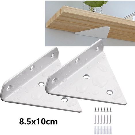 2 pezzi di staffe per mensole a muro, staffe triangolari a muro, supporti per mensole, staffe per mensole a scomparsa, staffe triangolari in metallo per mensole con viti. (1/5)