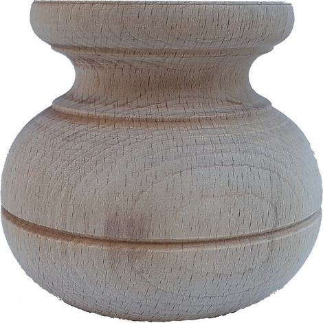 Piede in legno di faggio grezzo per mobili ø 93 x h 80 mm - cod 50026