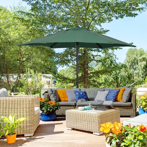 Sonnenschirm für die Terrasse mit Aluminiummast, belüftetem Dach und abnehmbarer Stange, wasserdicht für grüne Terrassen