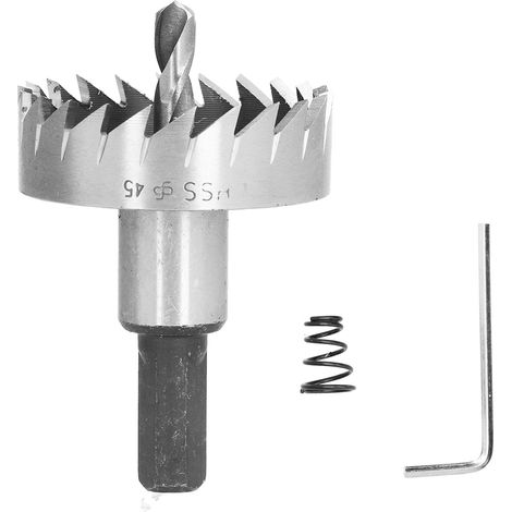 Scie cloche HSS 45mm/1,7 pouces, outil de coupe en acier à grande vitesse pour métal, cuivre, plaque de fer inoxydable