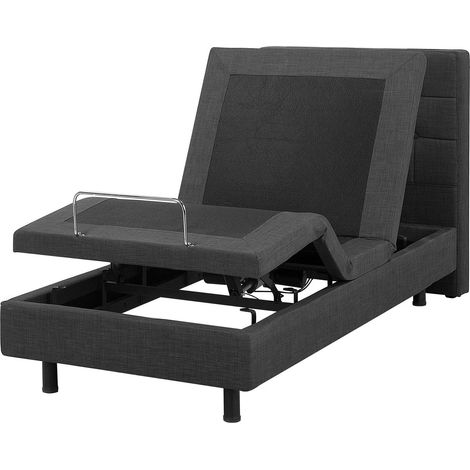 Bett verstellbar Stoff DUKE 80 x 200 cm Dunkelgrau