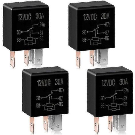 Compatible avec les relais 5 broches 12V 30A, les relais automobiles et les relais de démarreur (4 pièces). (1/5)
