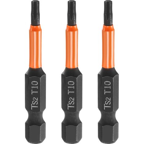 3Pcs Embout Tournevis Torx T10 1/4" Hex Shank Longueur 2" (50mm) (1/5)