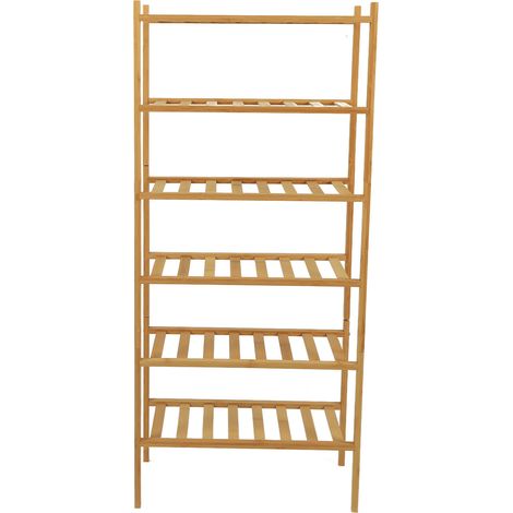 Étagère à chaussures empilable à six niveaux, couleur naturelle, idéale pour l'entrée, le couloir ou le placard. (1/5)