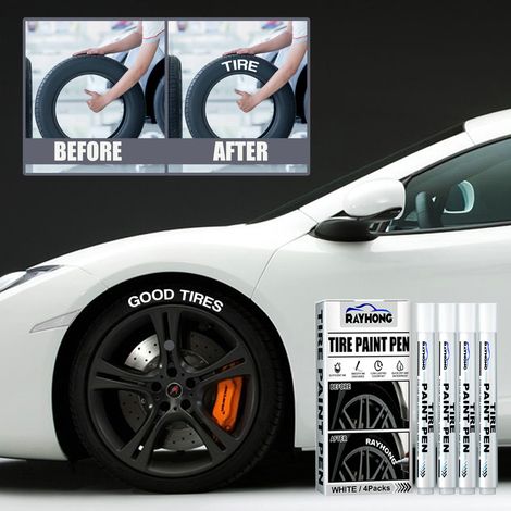 Wheel rim paint markers, letter decoration markers, graffiti markers, tire markers, quick-drying markers -- 4 packs/box -- BIEMMEDUE (1/5)