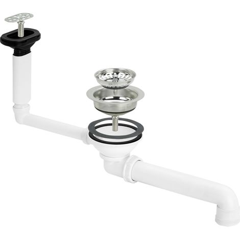 Ensemble de vanne de vidange 7139.153 en plastique blanc