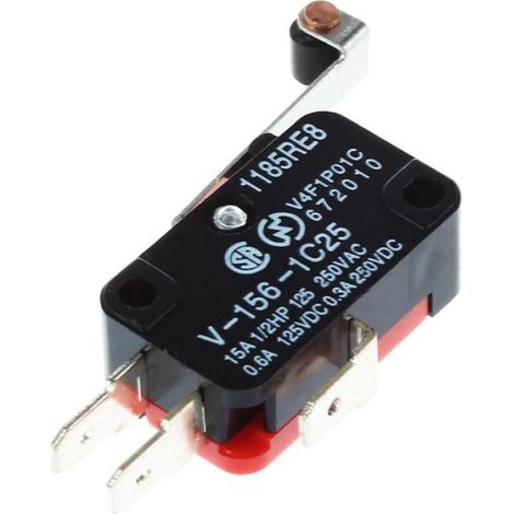 Mini Interrupteur - Levier A Galet Charniere Longue - SPDT 1NO 1NC - 15A 125VAC - Pour Controle Industriel - 3 Unites (1/4)