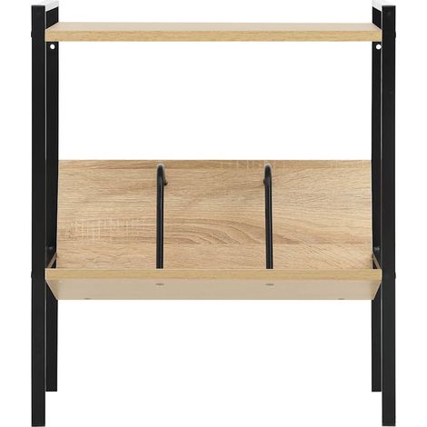 Maison Exclusive - Scaffale Libri 2 Ripiani Nero e Rovere 52x28x59 cm Multistrato (1/5)