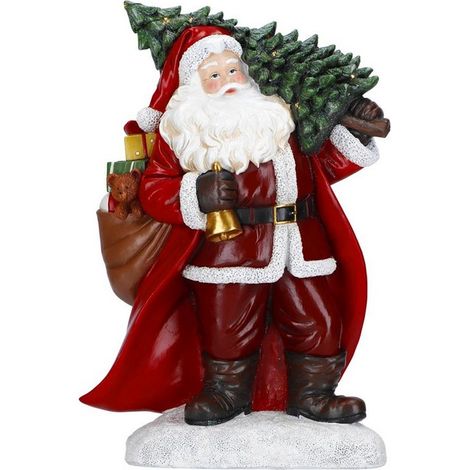Babbo Natale con albero di Natale a LED 25x12x38,5 / Merry Moments