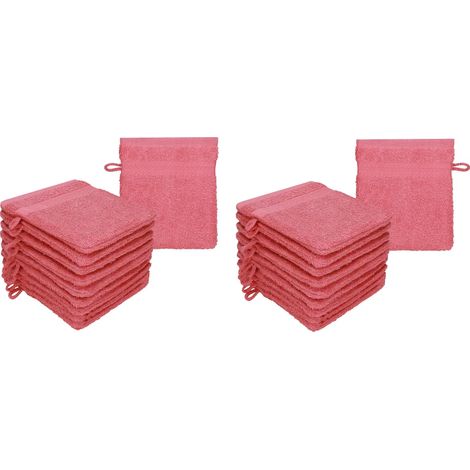 Ensemble de 20 gants de toilette Betz, 16 x 21 cm, PREMIUM, 100 % coton, couleur : framboise (1/5)