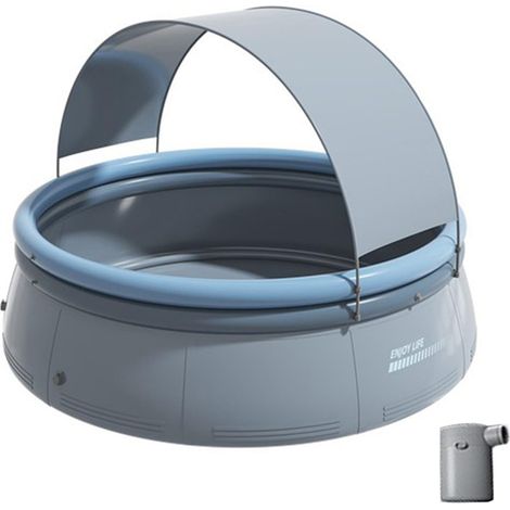 Applicable Piscine pliable à gonflage automatique avec auvent amovible anti UV pour arrière-cour, 3 m (1/5)