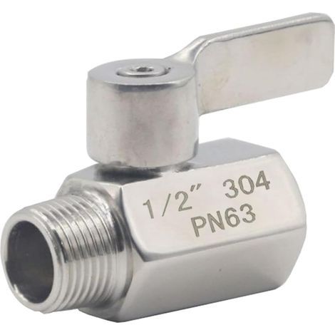 1 Vanne à boisseau sphérique, Acier inoxydable 304, Filetage NPT mâle femelle, DN15 1/2 pouce, Pour pipeline eau gaz (1/5)
