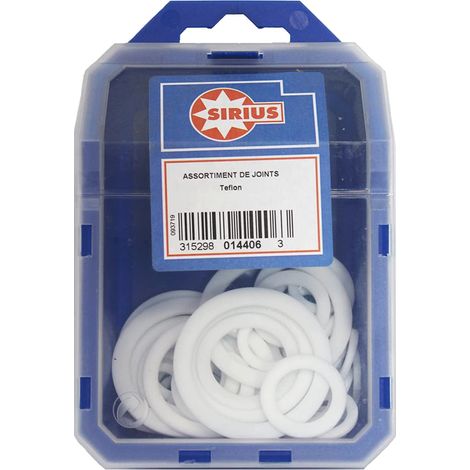 Watts – Lot de 50 joints téflon P.T.F.E. tous fluides 3/8" (12/17) à 1"1/2 (40/49) – Résistance jusqu'à 250°C – Inertie chimique – Pression 100 bar