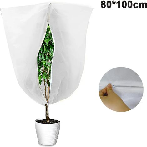 Couverture antigel pour plantes 0,8 x 1 m, blanche, non tissée, pour pots et arbres, protection contre le froid, 1 pièce (1/5)