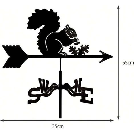 Girouette écureuil en métal, statue de jardin, pince pour girouette, décoration artisanale, ferme, jardin, tonnelle (1/4)