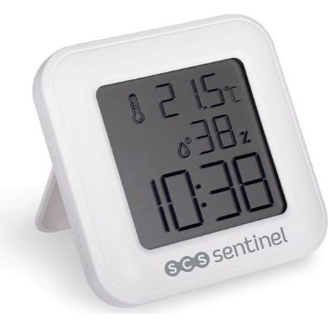 Thermometer-Hygrometer - SCS SENTINEL - ThermoHygro - Innen - Anzeige Uhrzeit, Alarm, Luftfeuchtigkeit, Temperatur