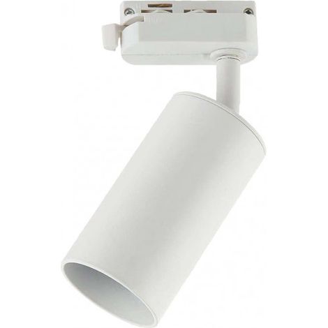 Faretto a binario Voronia 1xgu10 bianco 18,4x7,4x6 cm orientabile a 360º.