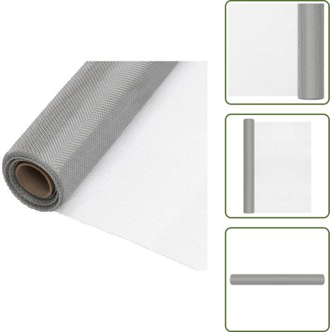 The Living Store Malla mosquitera de acero inoxidable plateada 60x500 cm - Malla de acero inoxidable