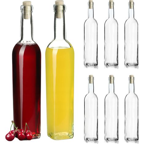 Glasflasche, 500ml Fassungsvermögen, umweltfreundlicher Korken, kratz- und bruchfest, langlebiges Design, ideal für Tinkturen (1/5)